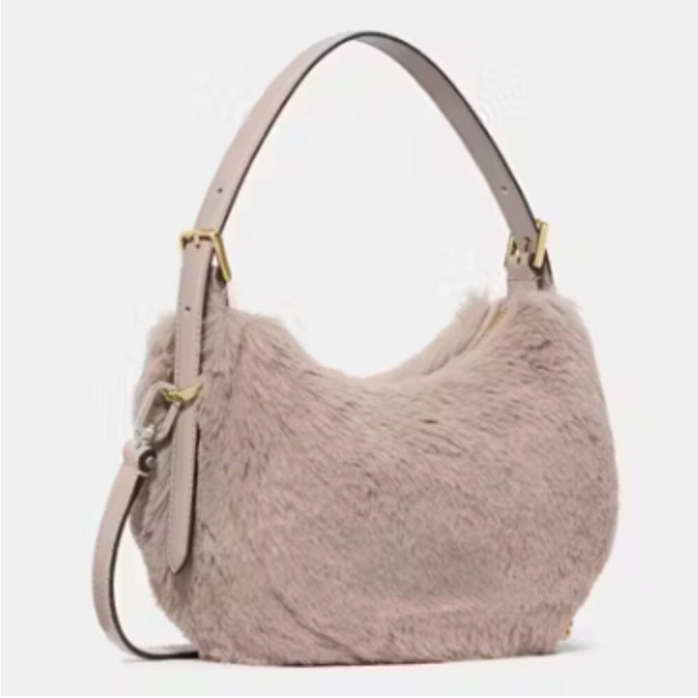 Kate spade Nova Faux Fur Small Crescent Shoulder Bag NWOT